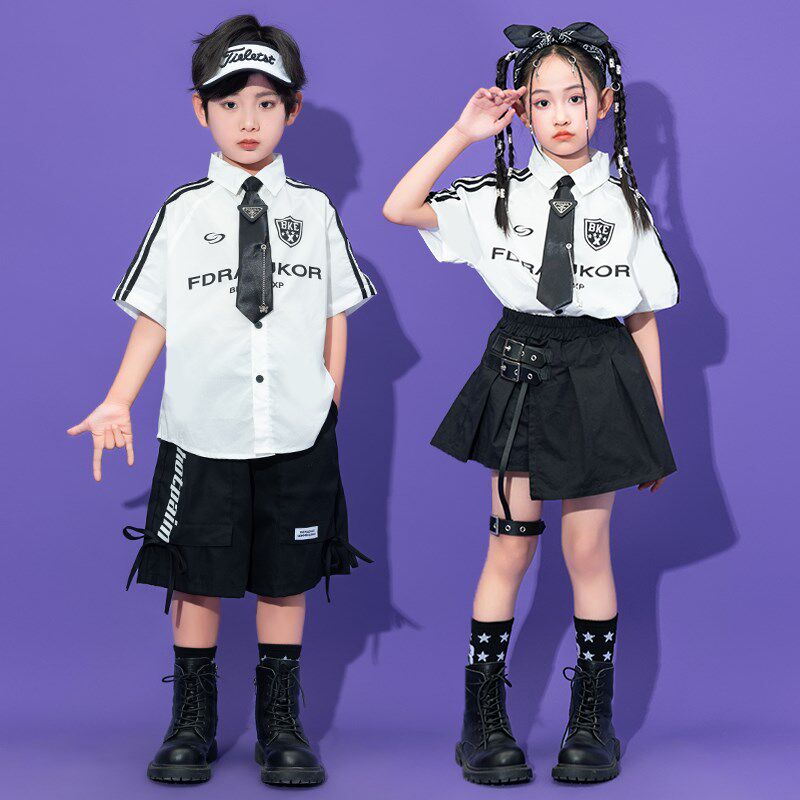 六一儿童表演服装少儿街舞hiphop童装男童架子鼓演出服女童爵士舞