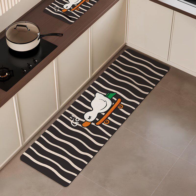 卡通厨房地垫防滑防油可擦免洗厨房吸水吸油地垫厨房专用地毯地垫 - 居荻然商城的小店21出品