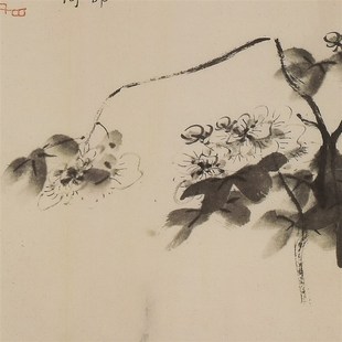 虫二书画 新中式古典禅意卷轴画 日式茶室喷绘挂画 留白装裱定制