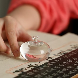 明镜砚滴晶莹剔透砚台磨墨用水滴水盂笔洗可爱创意储水文房用品