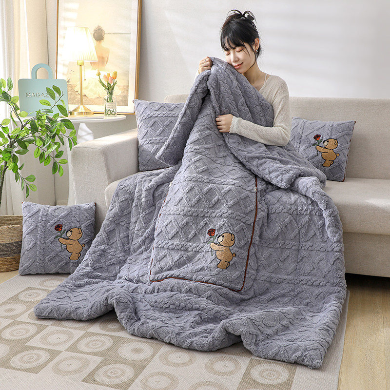 汽车抱枕被子两用2022新款冬季加厚珊瑚绒车载午睡枕头毯子二合一,居家布艺,抱枕被,淘宝优惠券,粉丝福利购,淘宝优惠卷