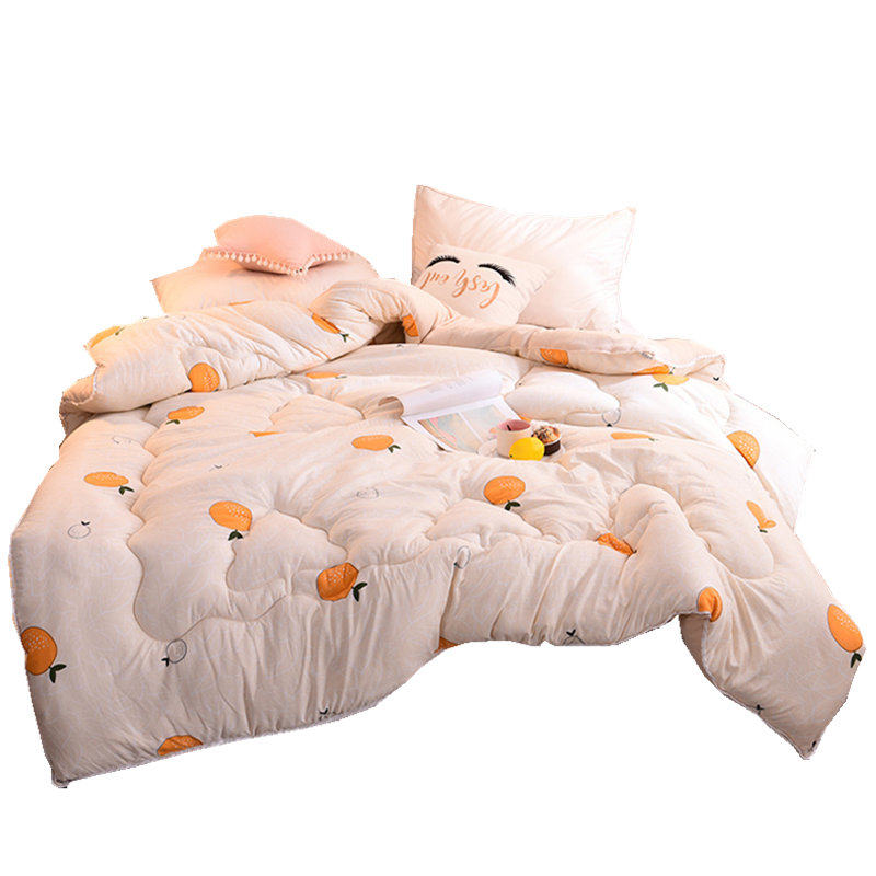 水果橘子水洗棉冬被秋季被子加厚保暖可爱网红单双人学生宿舍被芯,床上用品,化纤被,淘宝优惠券,粉丝福利购,淘宝优惠卷