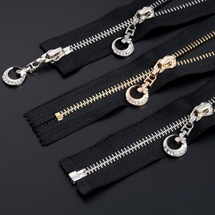 5号就金属双头双开夹克皮衣外套羽绒服长拉链衣服牢固黄铜铁拉链