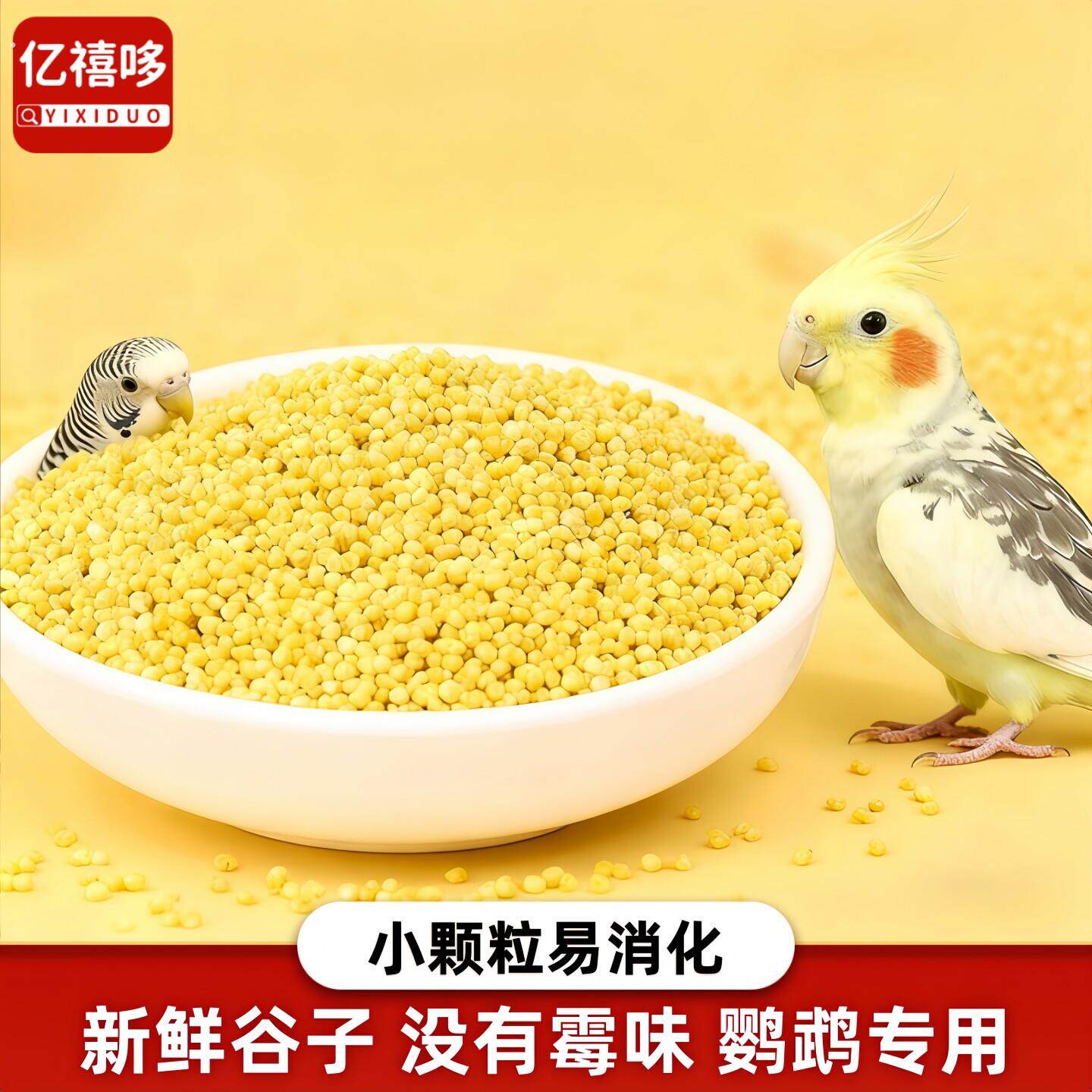 带壳黄谷子虎皮玄凤牡丹珍珠鹦鹉专用鸟粮鸟食喂小鸟吃的饲料10斤