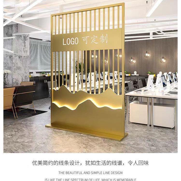 铁艺新款屏风隔断墙假墙理发店屏风方管隔断屏风公司入门屏风