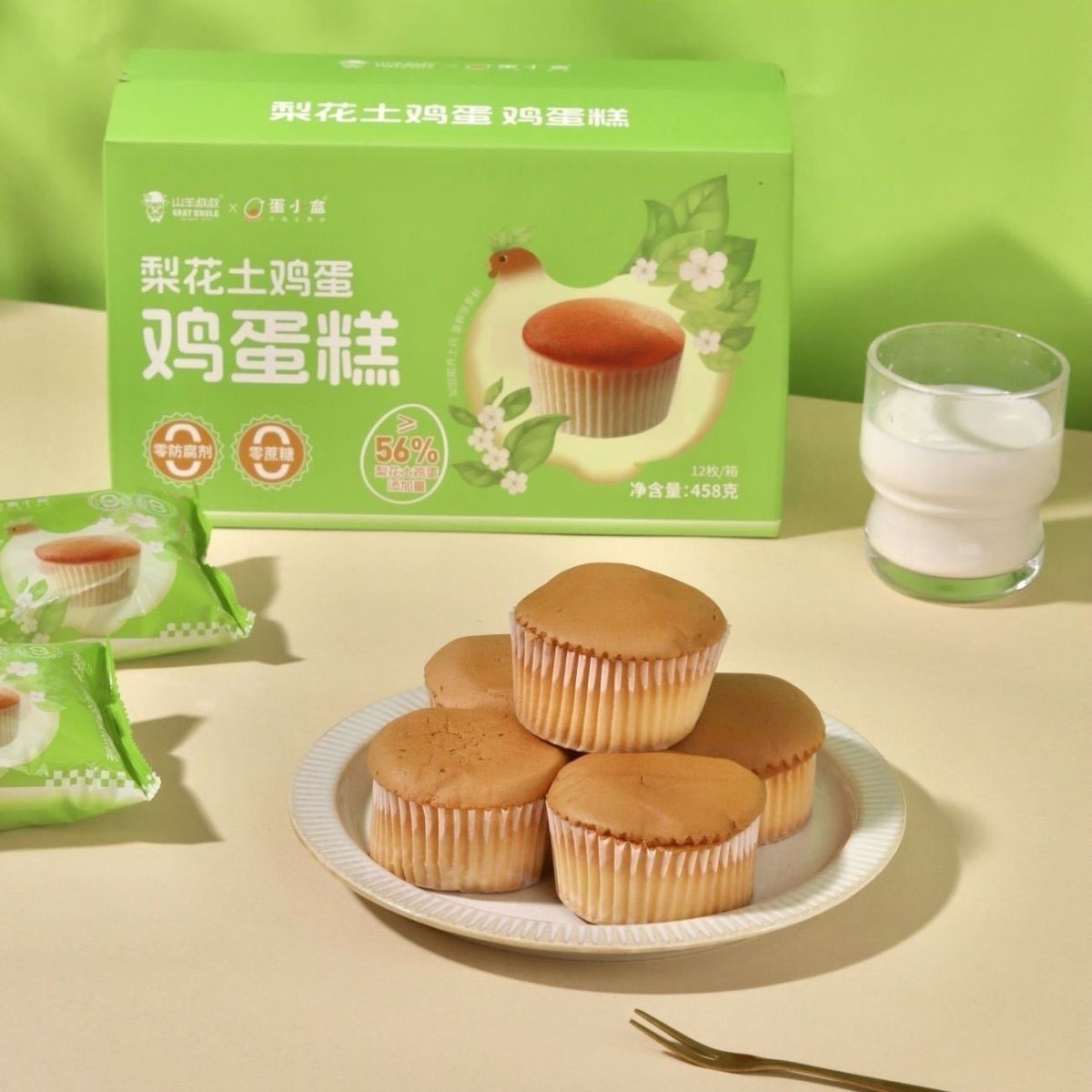山羊叔叔梨花土鸡蛋糕458g早餐