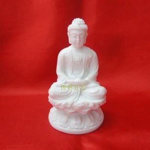 汉白玉石雕刻寺庙佛祖弥勒佛家居桌面摆件观音 观音平安车内饰