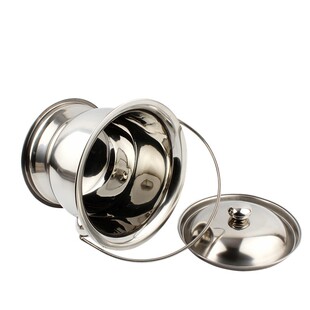 特厚不锈钢痰盂全红痰盂喜庆痰盂不锈钢色痰桶尿盆尿桶老人坐便桶