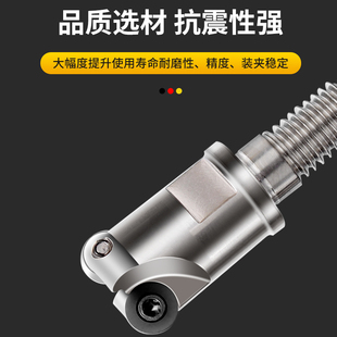 R3.5/R4锁牙式分体刀头配钨钢抗震杆/锁牙刀柄/RP0702/RP0802刀片