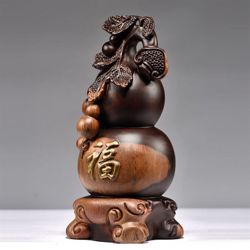黑檀实木雕刻葫芦中式摆件客厅家居办公室装饰工艺礼品摆饰摆设开,特色手工艺,其他特色工艺品,淘宝优惠券,粉丝福利购,淘宝优惠卷
