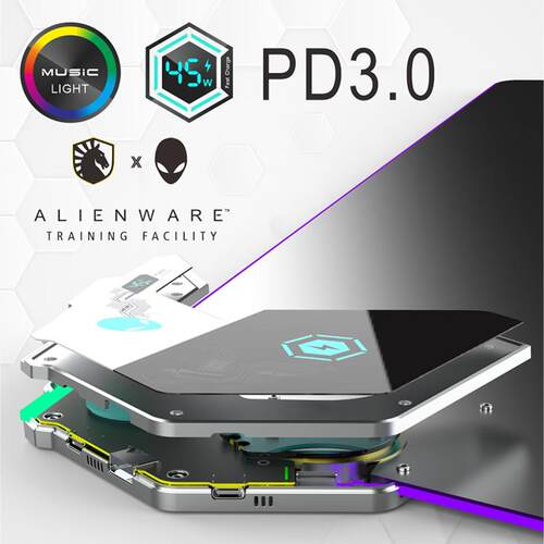 Alienware外星人无线充电滑鼠垫RGB发光电竞游戏大号电脑键盘桌垫