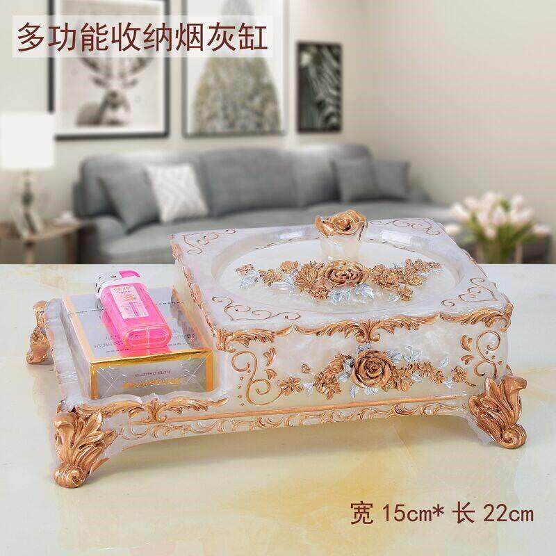 欧式客厅大号菸灰缸创意茶几摆件菸灰缸时尚个性礼品欧式菸缸带盖