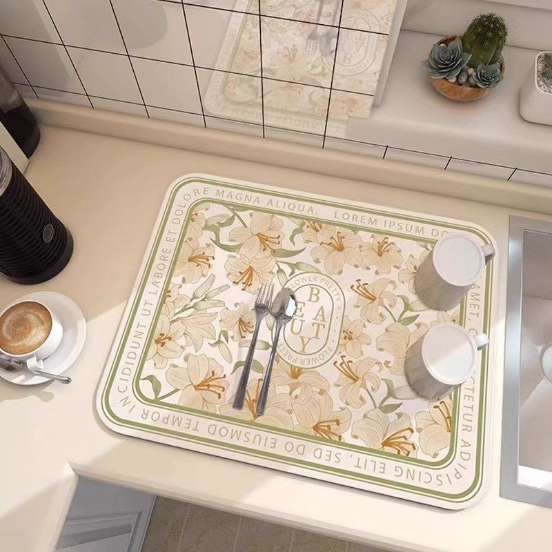 意大利轻奢沥水垫茶水杯垫硅藻泥吸水垫台面碗碟防水垫咖啡机桌垫,居家布艺,厨房地垫,淘宝优惠券,粉丝福利购,淘宝优惠卷