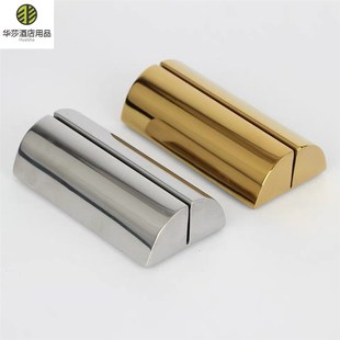 创意不锈钢实心台号牌自助餐菜单台卡夹酒店明档菜品展示架桌牌夹