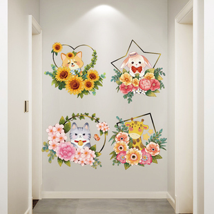 门贴自粘卧室贴纸衣柜子厨房卫生间儿童房门上贴画房间装饰小图案