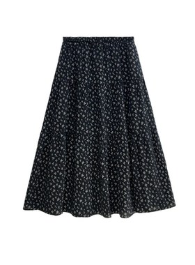 大码220斤春夏复古高腰大摆拼接碎花半身裙bm显瘦长裙a字裙女