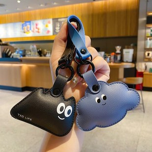 2024年新款皮质黑色猫咪钥匙扣女生书包挂件公仔小饰品钥匙链女款