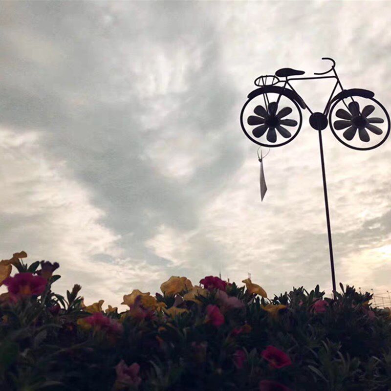 美式田园风车花架包邮自行车花插法式乡村花园单车铁艺爬藤架装饰