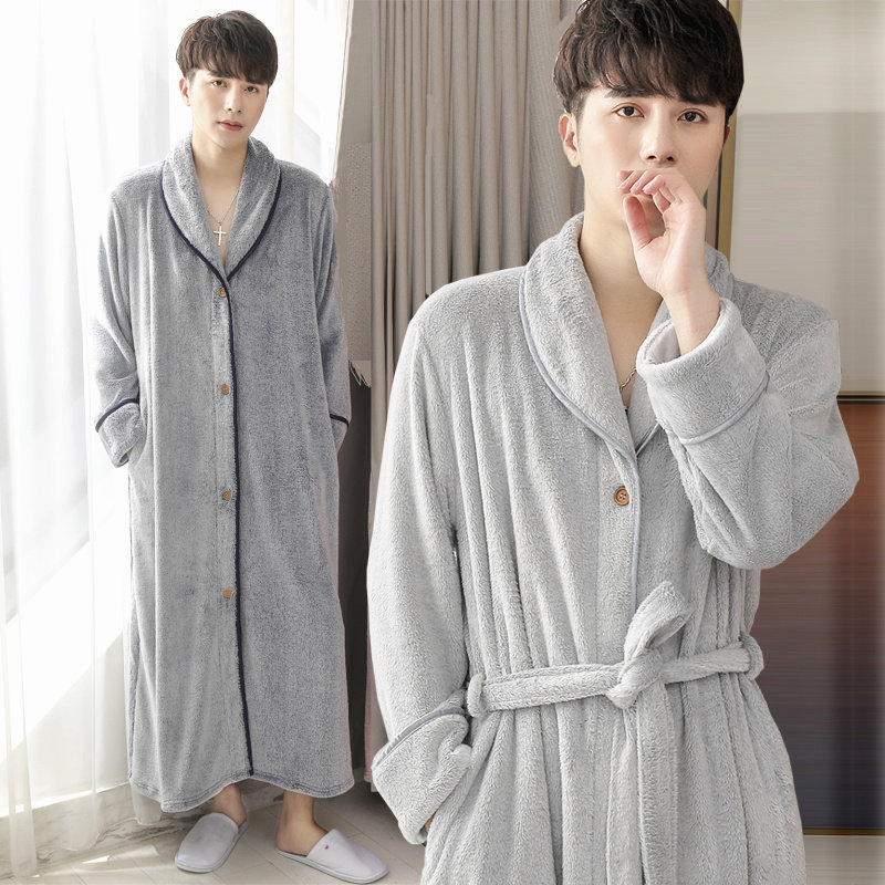 长款睡袍女冬法兰绒浴袍男加大码纽扣孕妇睡衣情侣懒人宽松睡裙秋,女士内衣/男士内衣/家居服,睡袍/浴袍,淘宝优惠券,粉丝福利购,淘宝优惠卷