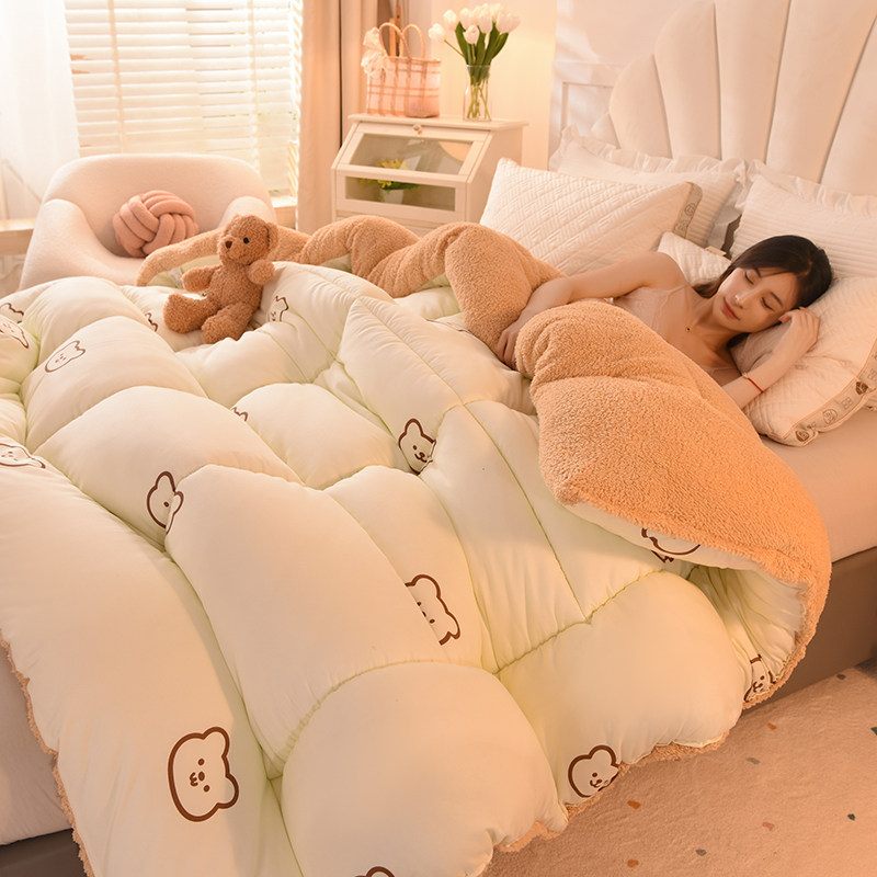 加厚羊羔绒被子冬被冬季保暖被芯双人棉被褥子冬天单人学生宿舍床,床上用品,化纤被,淘宝优惠券,粉丝福利购,淘宝优惠卷