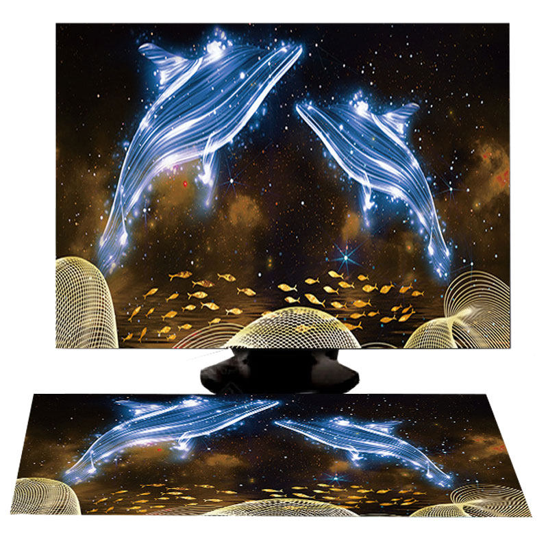 电脑防尘罩台式开机不取布艺装护套主机防尘盖布显示器键盘套定制