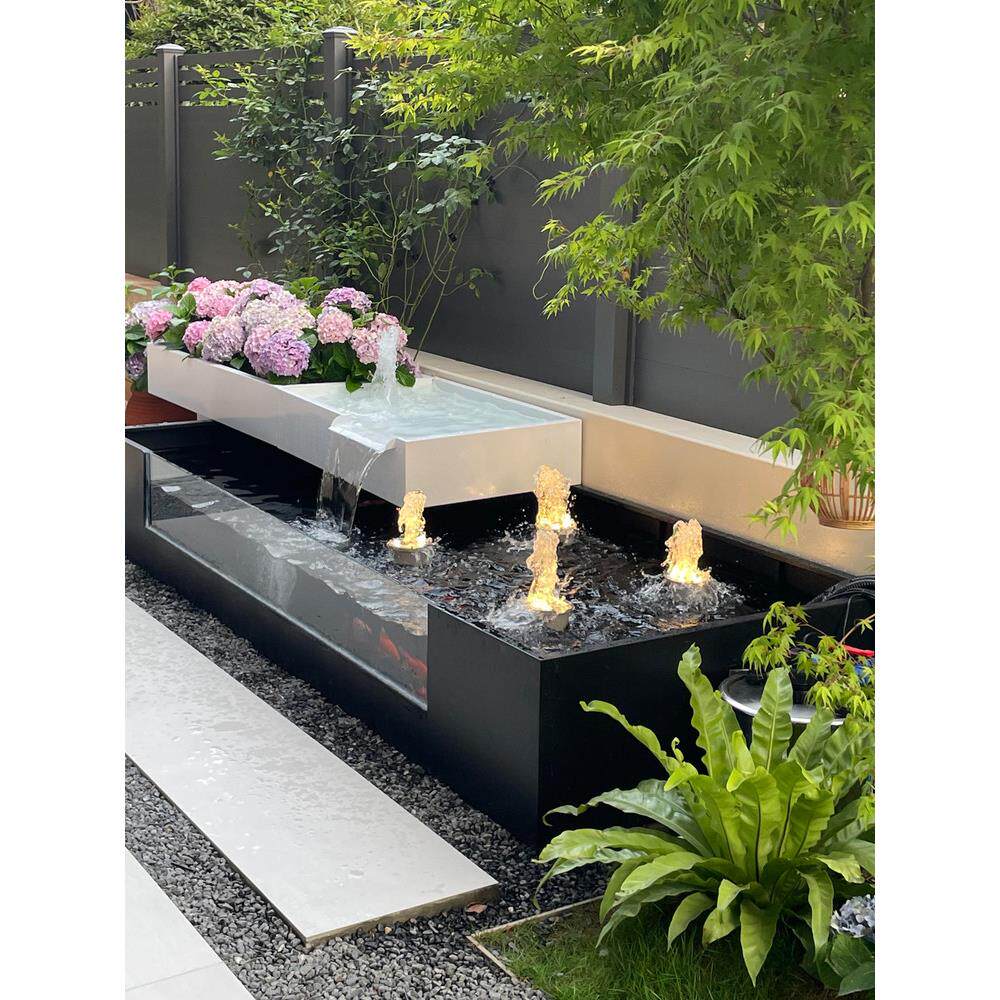 304不锈钢成品鱼池摆件阳台花箱流水循环庭院花坛瀑布鱼缸造景观