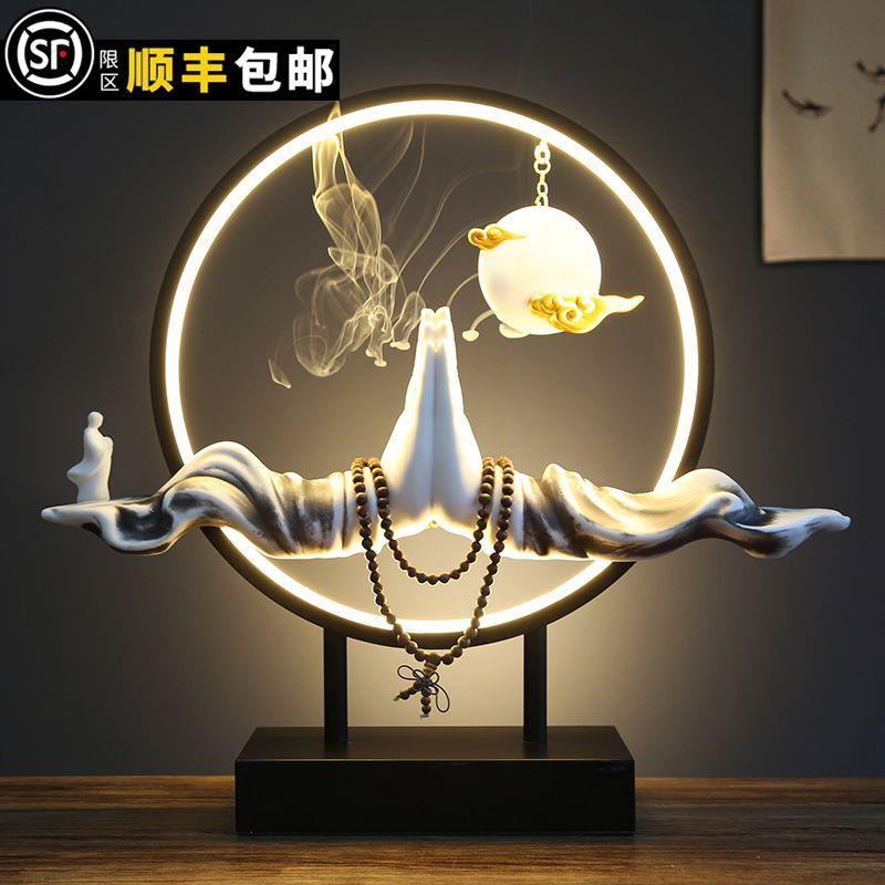 宋氏美学宋式宋代中式倒流香炉灯圈陶瓷佛手释迦摩尼摆件佛堂室内