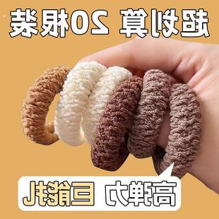 新款加厚加粗发饰加宽橡皮筋发圈高马尾高弹力耐用发绳头绳扎头发