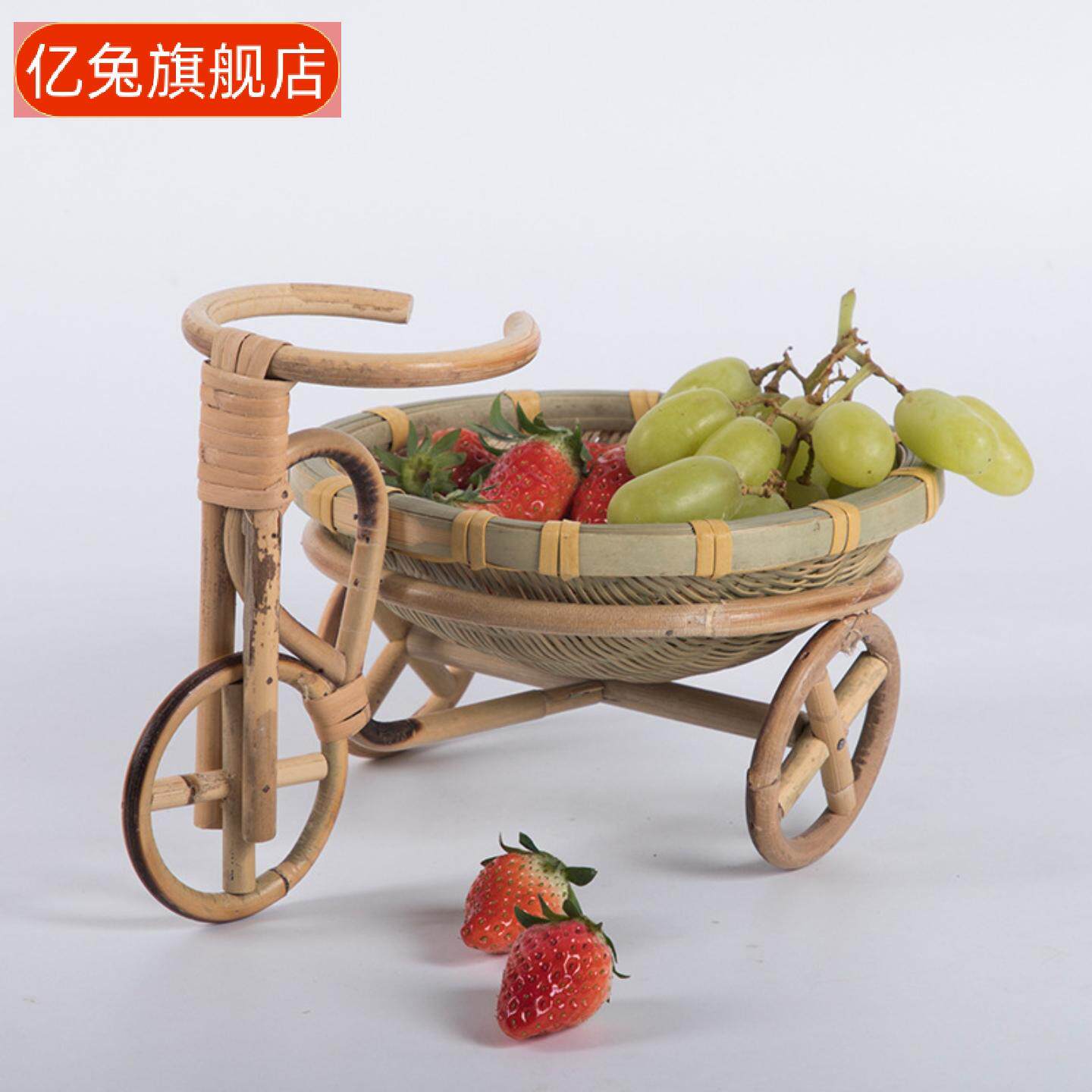 纯手工竹编水果篮收纳筐干果茶点