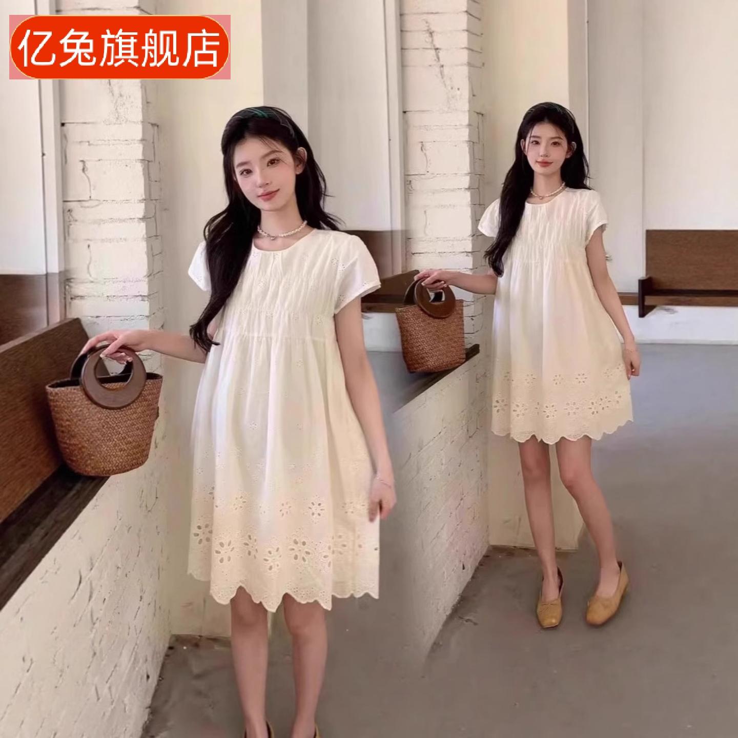 孕妇装夏款新款法式宽松娃娃裙｜