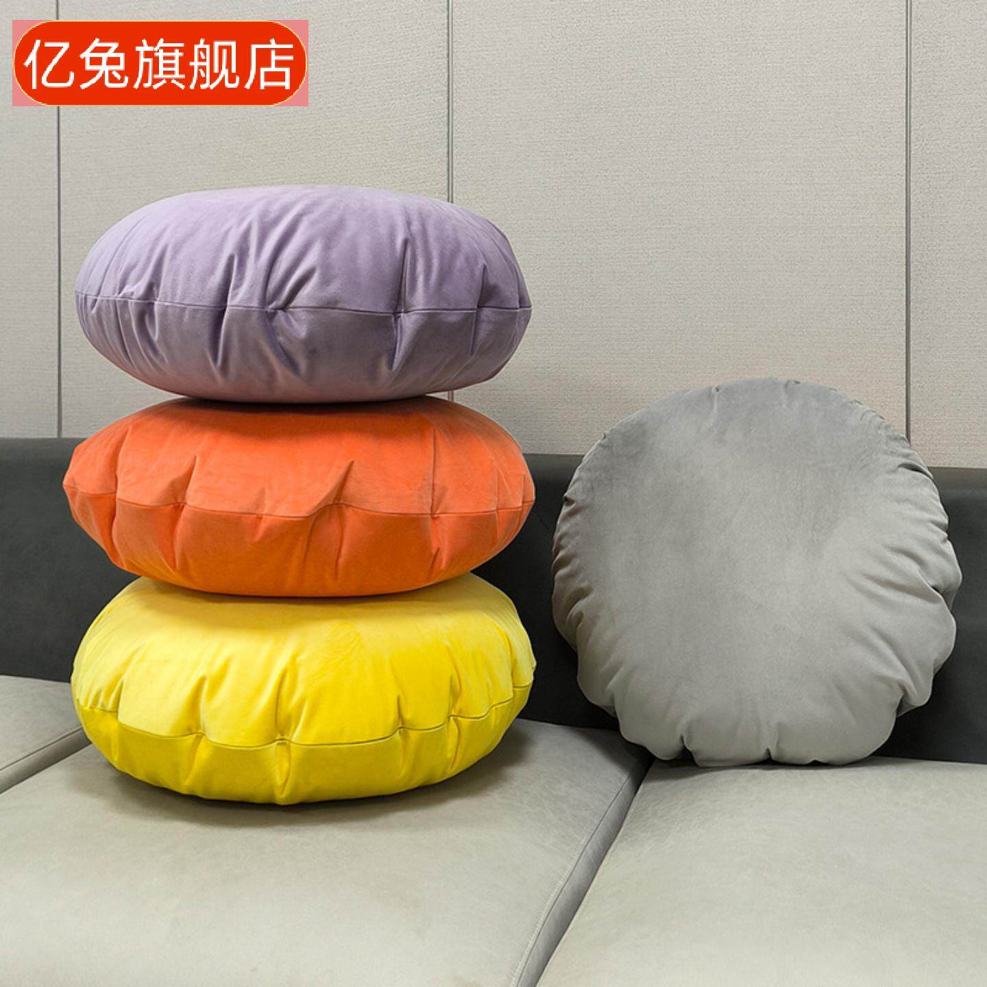 天鹅绒日系太鼓抱枕套不含芯圆形