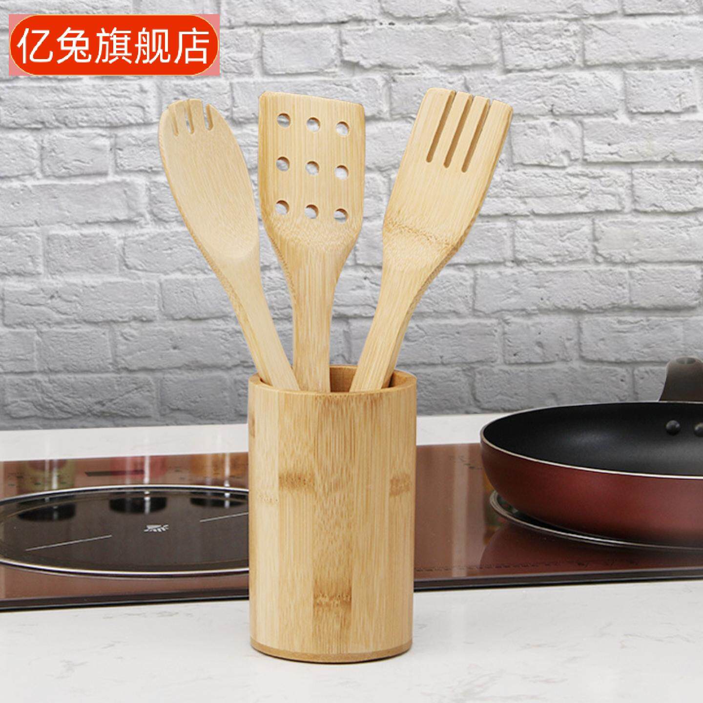 竹制长柄锅铲套装不粘锅专用
