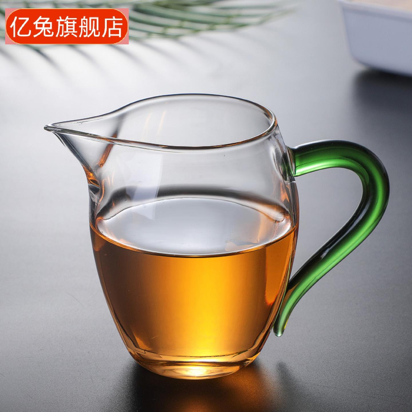 玻璃加厚耐热玲珑公道杯茶海图片