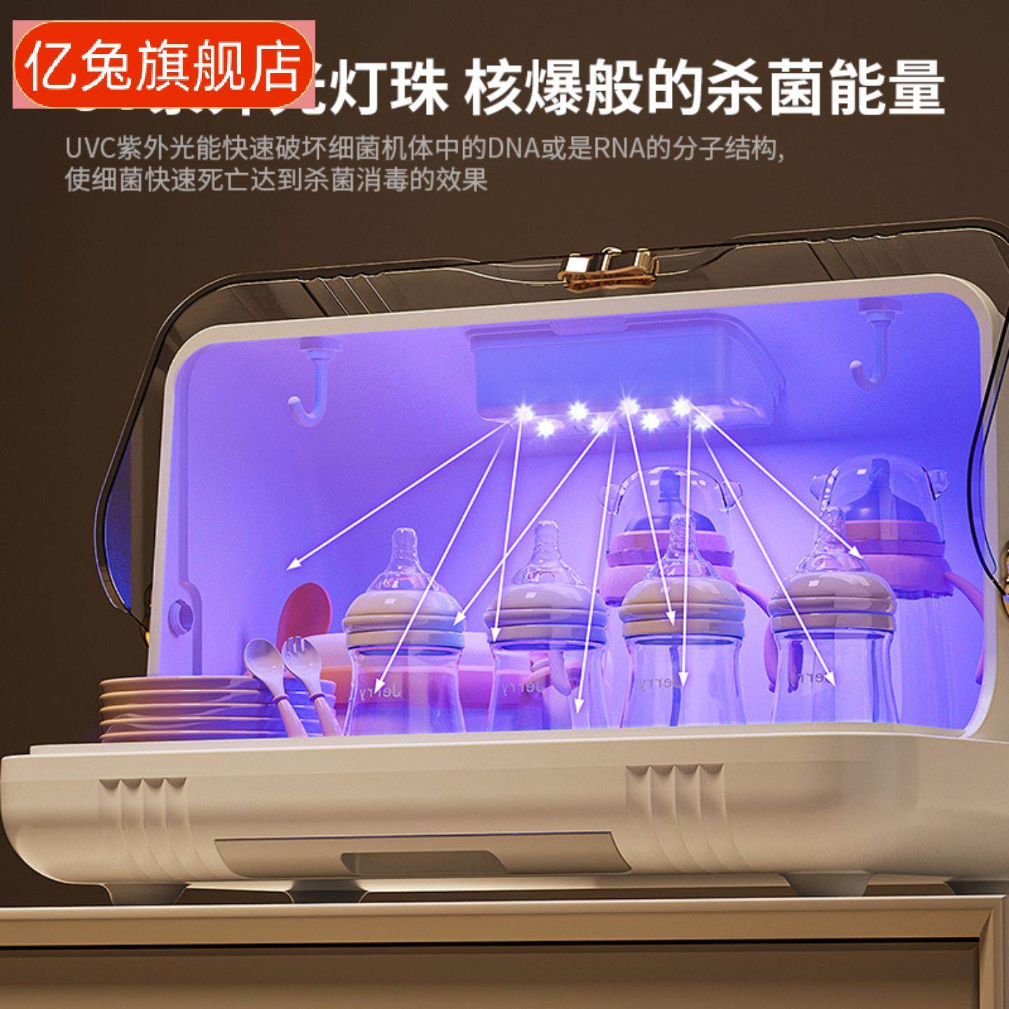 婴幼儿奶瓶收纳盒消毒宝宝碗筷辅食收纳箱婴儿餐具杯子沥水置物架