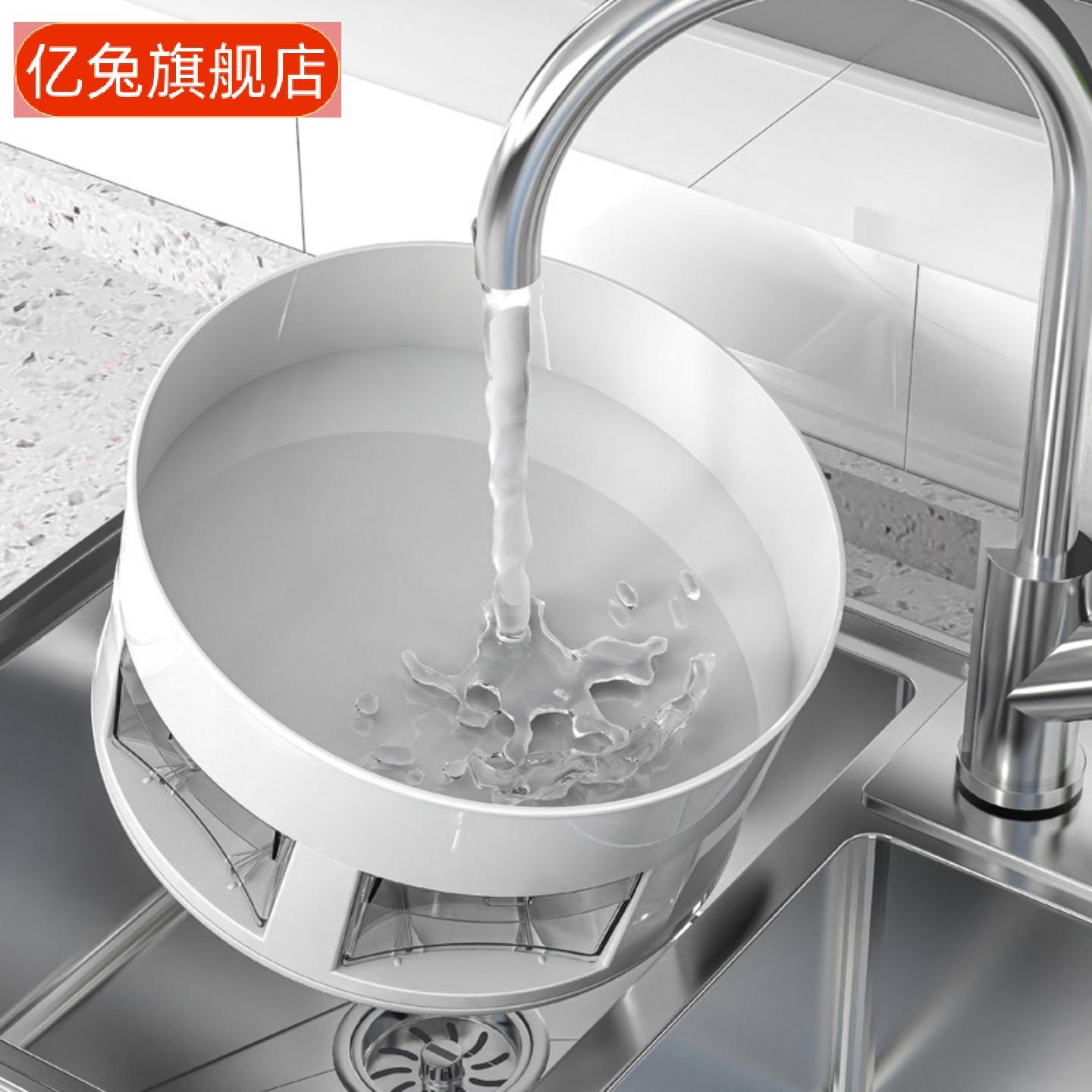厨房双层可旋转调料盒置物架台面