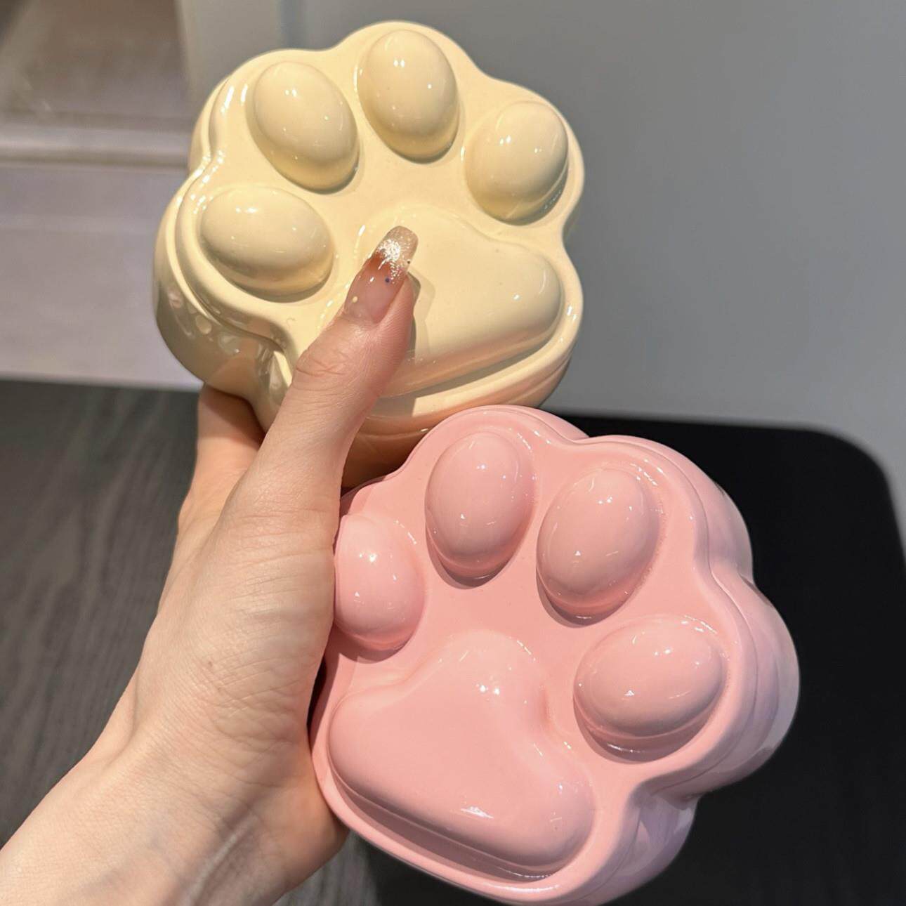 猫爪首饰盒高档精致耳钉耳环项链戒指发夹可爱小型便携饰品收纳盒