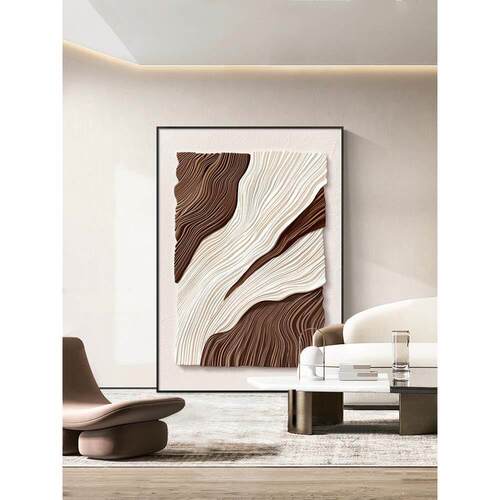 简约现代高级感客厅落地装饰画抽象立体感沙发背景墙壁画玄关挂画