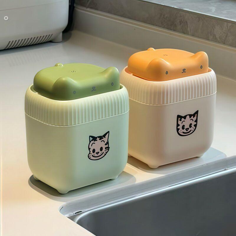 厨房小猫洗洁精按压出液盒厨房水槽分装瓶子百洁布碗刷液盒压取器