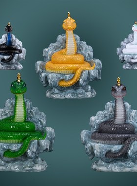 生肖蛇灵蛇摆件东北蛇家真身柳家蟒蛇青蛇白蛇汉白玉家用摆件