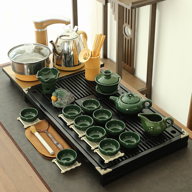 家用实木茶盘套装带电磁炉乌金石组合简洁一体式茶台茶具四合一