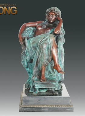 铜雕塑EP010010S欧式人物工艺饰品酒店客厅书房玄关家居桌面摆件
