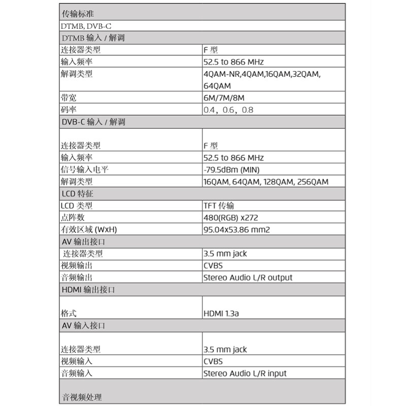 菁华GT278SF地面波DTMB+数字有线DVBC 两2用手持信号场强表频谱仪