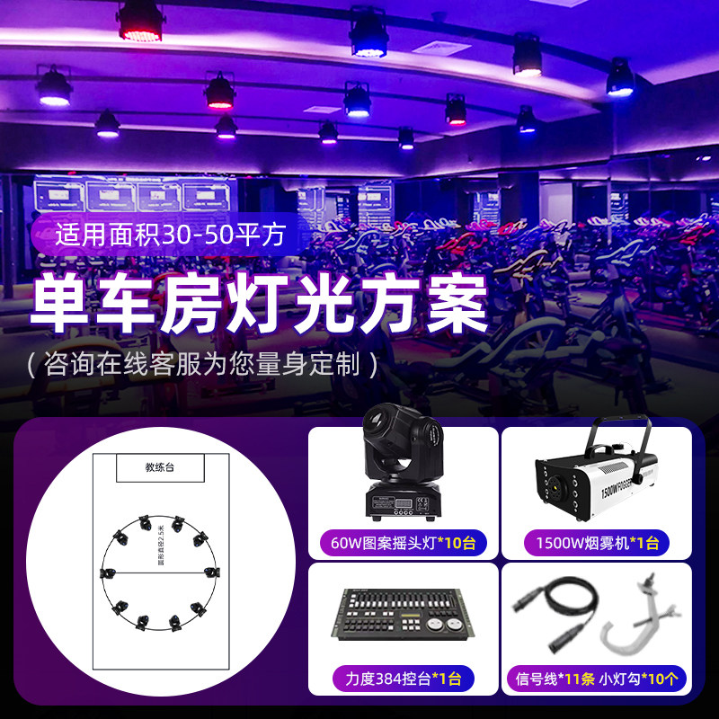 动感单车房氛围灯ktv清吧酒吧智能led灯带健身房舞台灯光设备全