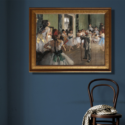Edgar Degas德加舞蹈教室装饰画印象派大师人物挂画玄关定制尺寸
