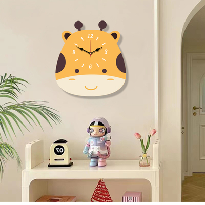 卡通挂钟客厅创意可爱钟表家用时尚装饰儿童房卧室静音挂墙时钟88