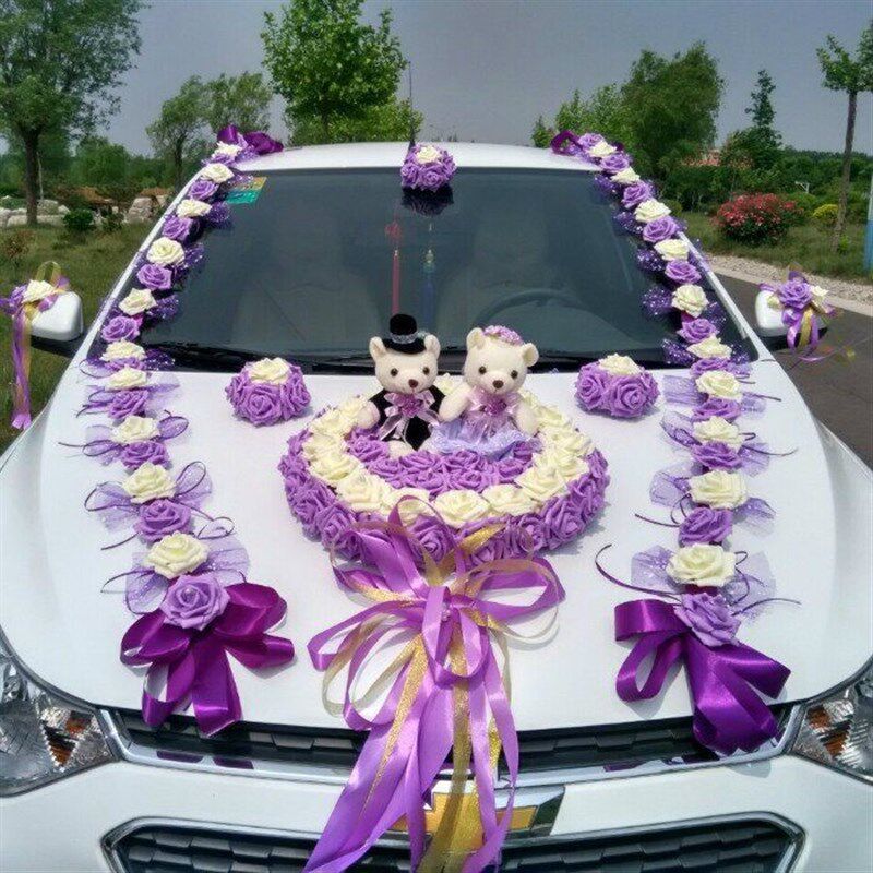 婚车装饰拉花车套装车头主婚车副车队结婚庆婚礼花车装饰用品布置