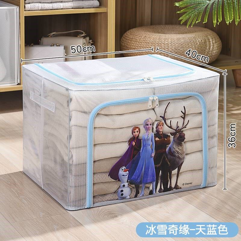 装衣服收纳箱布艺整理箱牛津布钢架衣物储物箱衣柜收纳盒可折叠袋