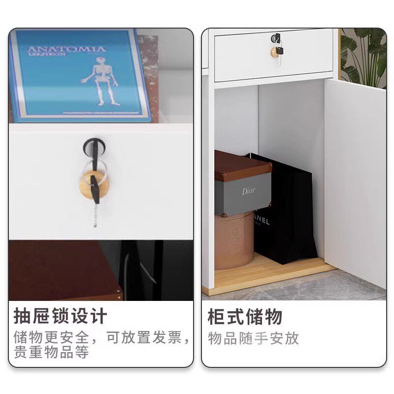 前台收银台吧台柜台店铺小型简约现代餐饮店超市商用简易接待台桌