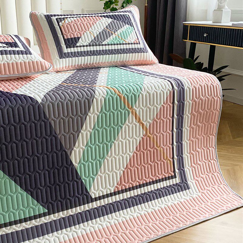 夏季加厚大版数码印花乳胶凉席冰丝三件套单人双人可水洗空调席子,床上用品,乳胶席,淘宝优惠券,粉丝福利购,淘宝优惠卷