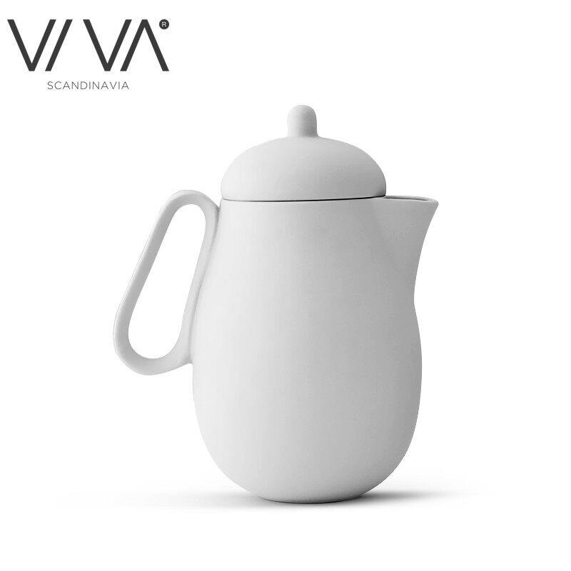 丹麦VIVA色土陶瓷茶壶磨砂大容量泡茶壶带茶漏茶水分离办公壶1L